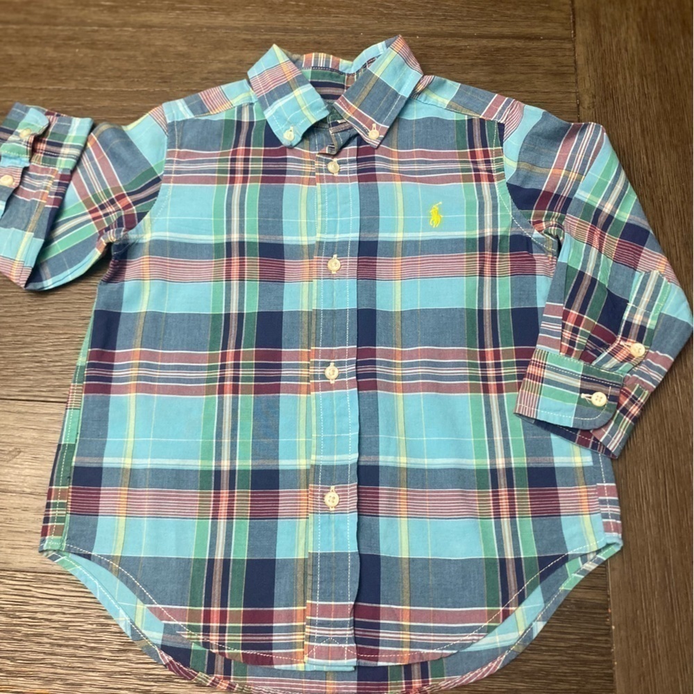 Ralph Lauren striped multicolored button down shirt 2T